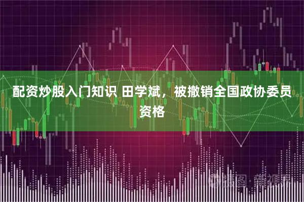 配资炒股入门知识 田学斌，被撤销全国政协委员资格